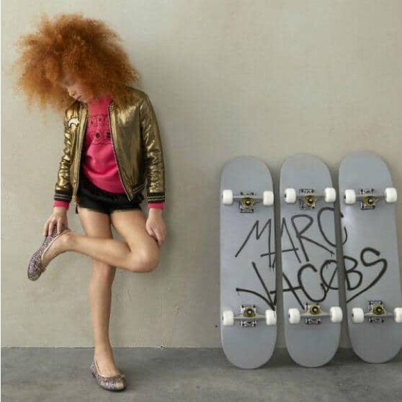 Little Marc Jacobs Star Swan Satin Reversible Black Gold Jacket Size 4 Kids New! - Picture 5 of 16